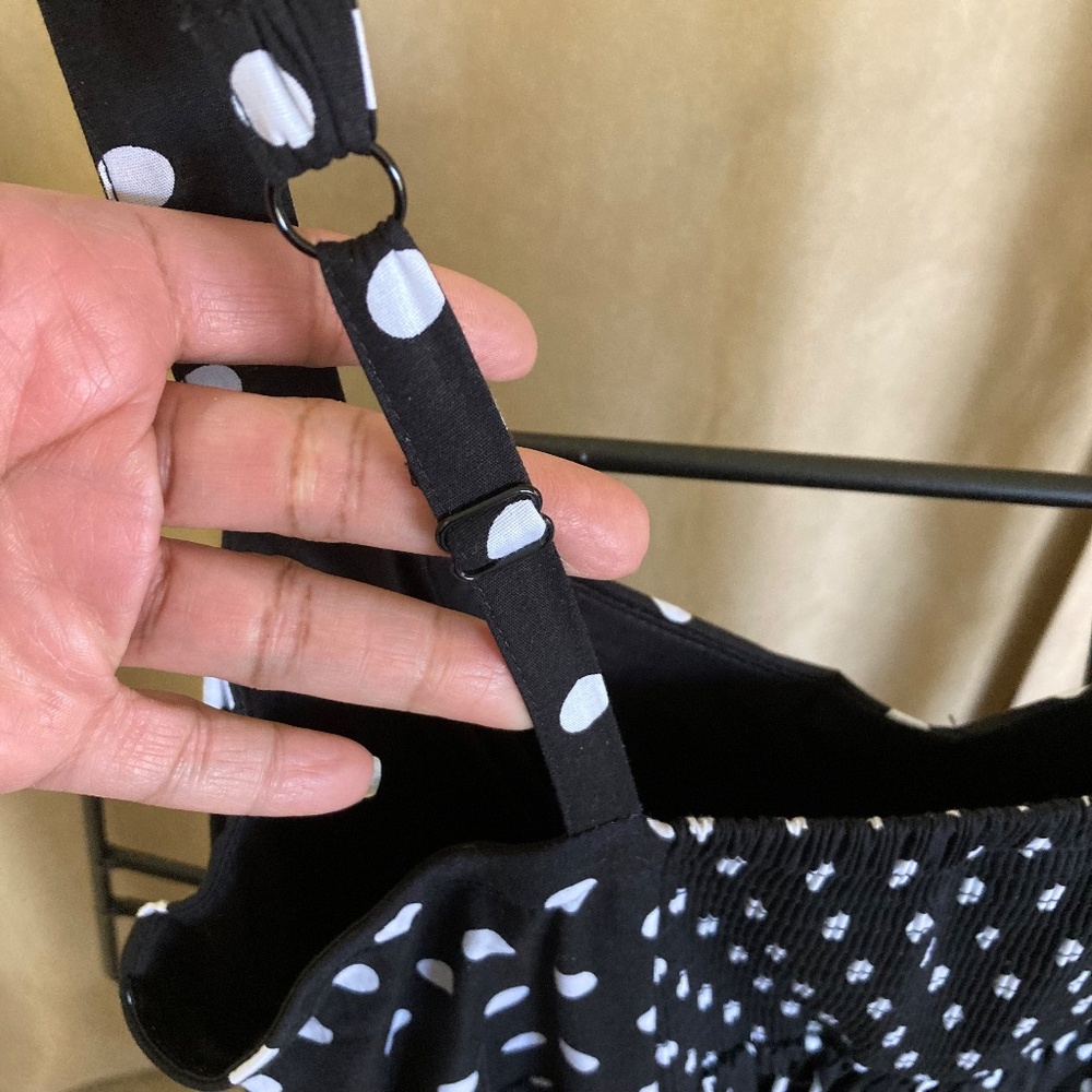 TORRID NWT Midi Poplin Fit&Flare Dress Black w/ White Polka Dots, Size 0… - Picture 10 of 16